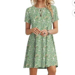 Hotgift Floral Green Dress Sz XL